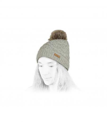 Barts beige beanie fur pompom